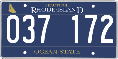 RI license plate 037172