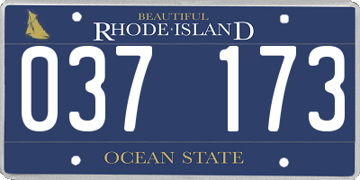 RI license plate 037173