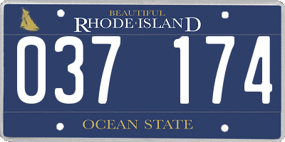 RI license plate 037174