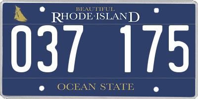 RI license plate 037175