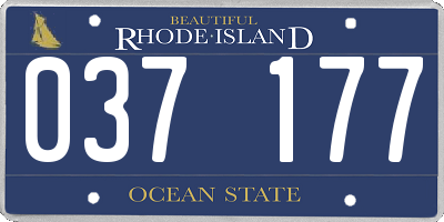RI license plate 037177