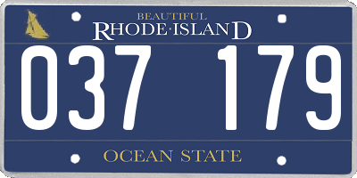 RI license plate 037179