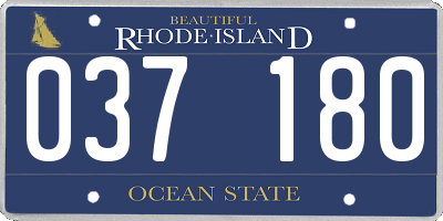 RI license plate 037180