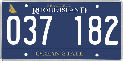 RI license plate 037182