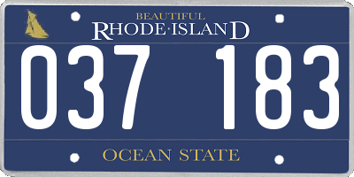 RI license plate 037183