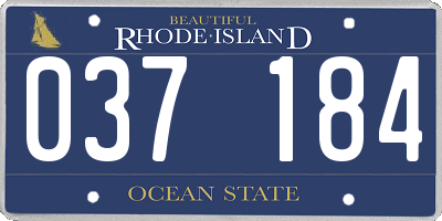 RI license plate 037184
