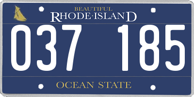 RI license plate 037185