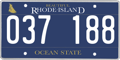 RI license plate 037188