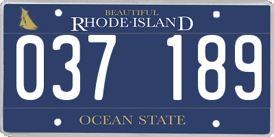 RI license plate 037189