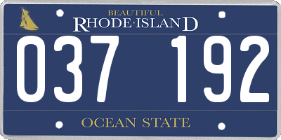 RI license plate 037192