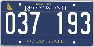 RI license plate 037193
