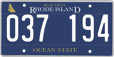 RI license plate 037194