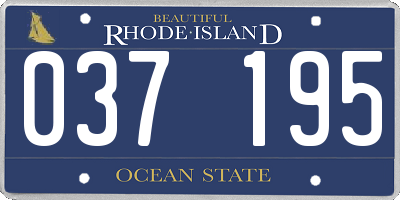 RI license plate 037195