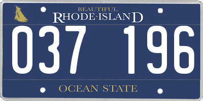 RI license plate 037196