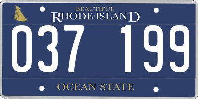 RI license plate 037199
