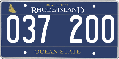 RI license plate 037200