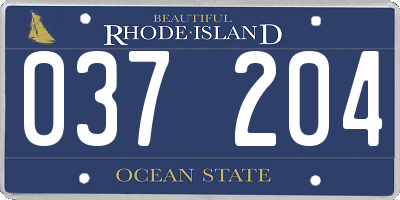 RI license plate 037204
