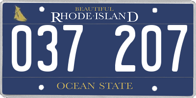 RI license plate 037207