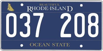 RI license plate 037208