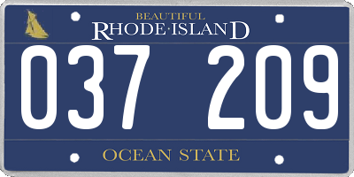 RI license plate 037209