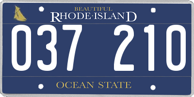 RI license plate 037210