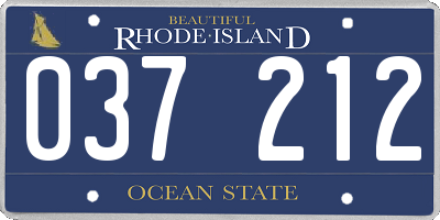 RI license plate 037212
