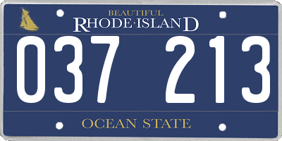 RI license plate 037213