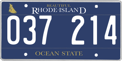 RI license plate 037214