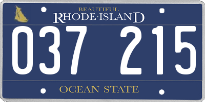 RI license plate 037215