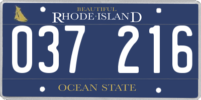 RI license plate 037216