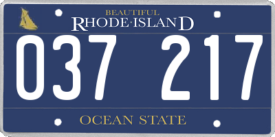 RI license plate 037217