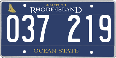 RI license plate 037219