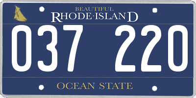 RI license plate 037220