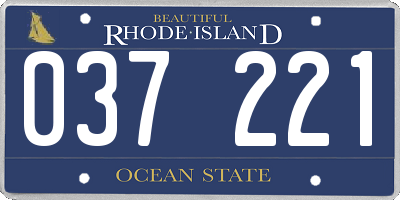 RI license plate 037221