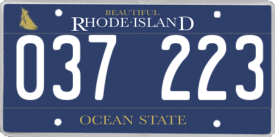 RI license plate 037223