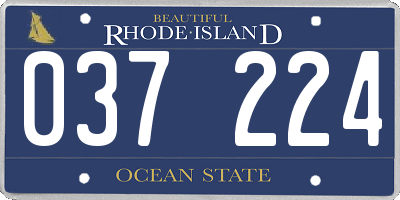 RI license plate 037224