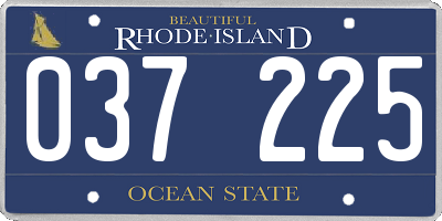 RI license plate 037225