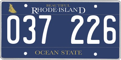RI license plate 037226
