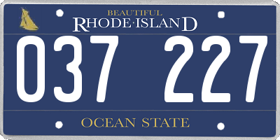 RI license plate 037227