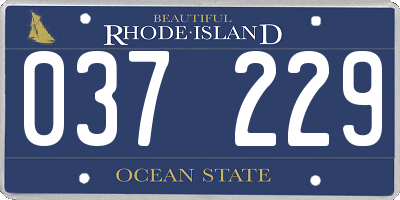 RI license plate 037229