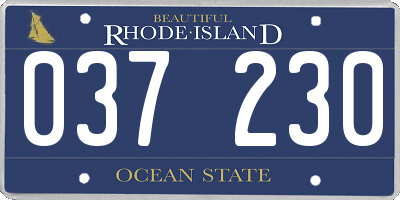 RI license plate 037230