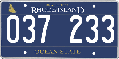 RI license plate 037233