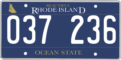RI license plate 037236