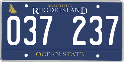 RI license plate 037237