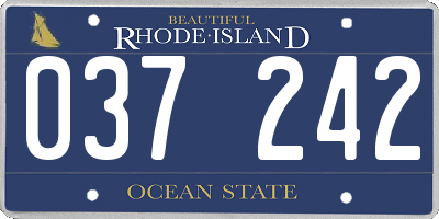 RI license plate 037242