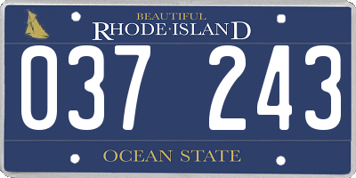 RI license plate 037243