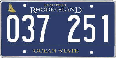 RI license plate 037251