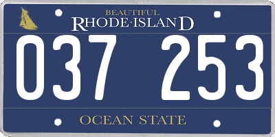 RI license plate 037253