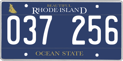 RI license plate 037256