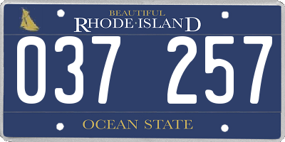 RI license plate 037257